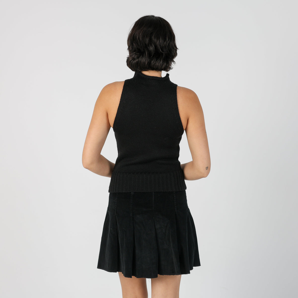 Black Y2K Motivi Knitted Vest (XS)
