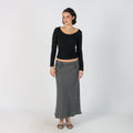 Black Y2K Ewaco Woven Maxi Skirt (M)