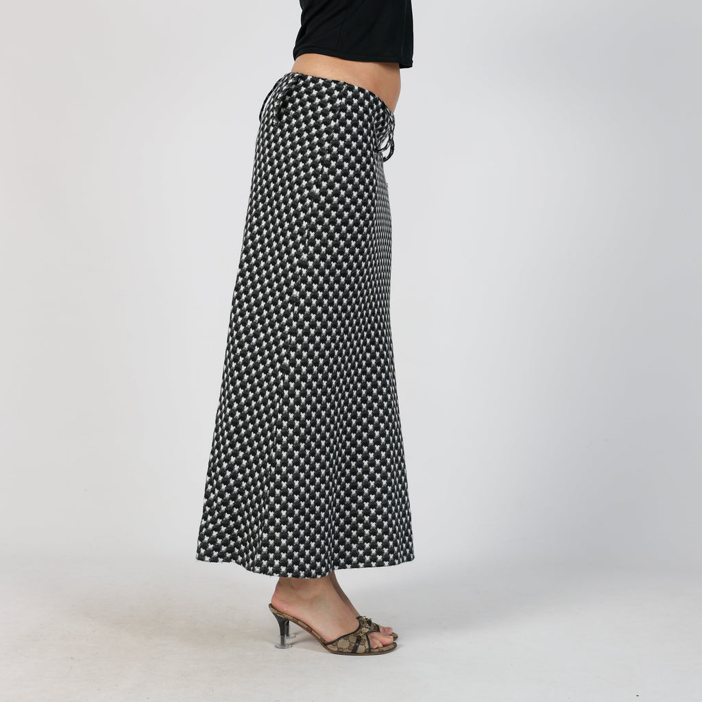 Black Y2K Ewaco Woven Maxi Skirt (M)