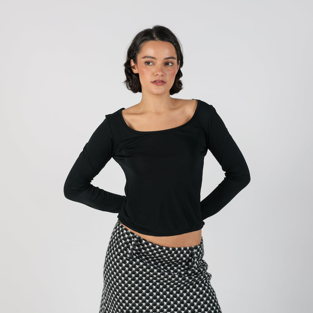 Black Y2K Nazareno Gabrielli Long Sleeve Top (S)