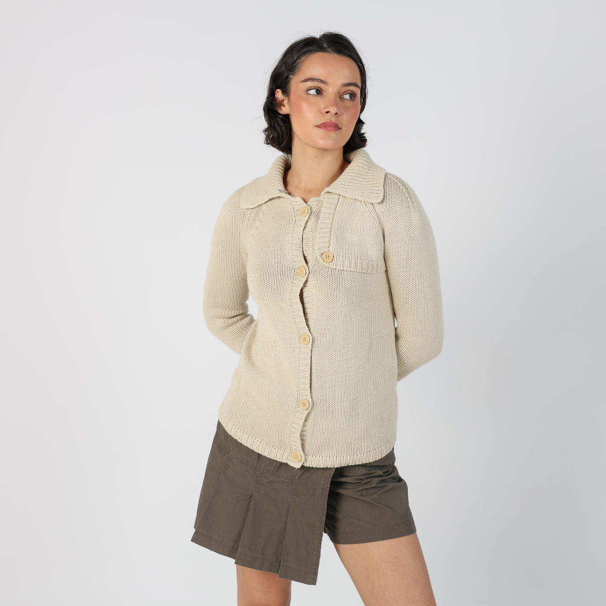 Cream Y2K Cardigan (S)