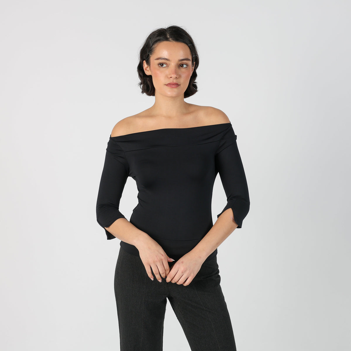 Black Y2K Blu Sand Bardot Top (S)