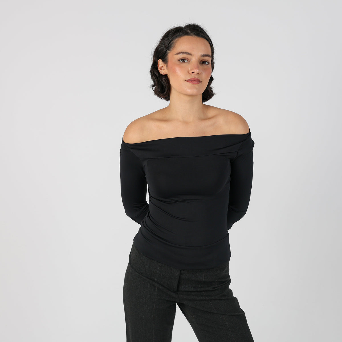 Black Y2K Blu Sand Bardot Top (S)