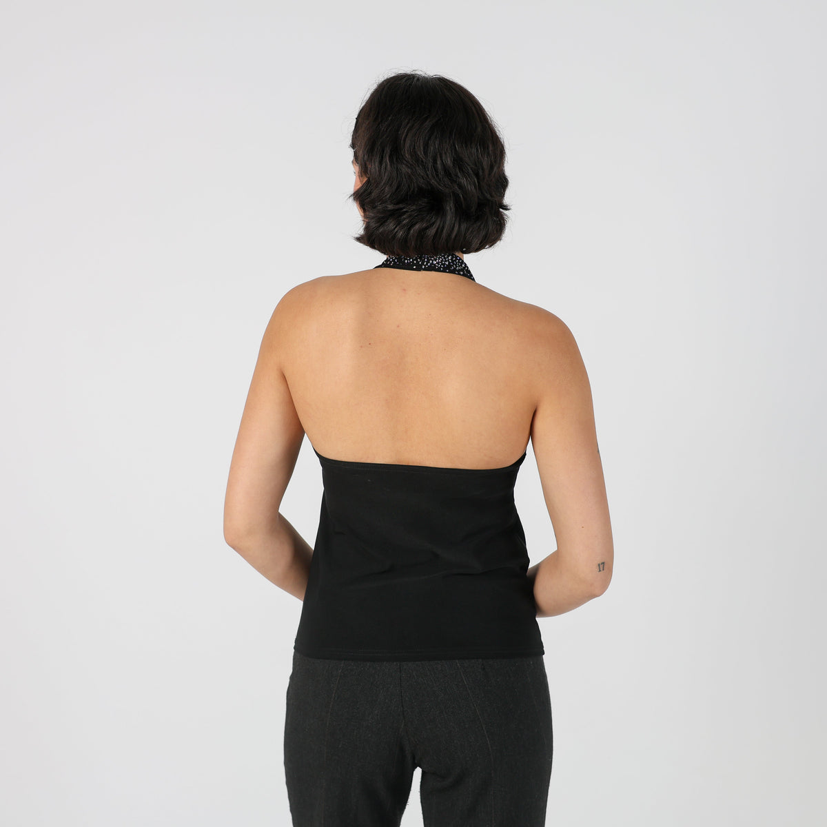 Black Y2K Woven Top (XS)