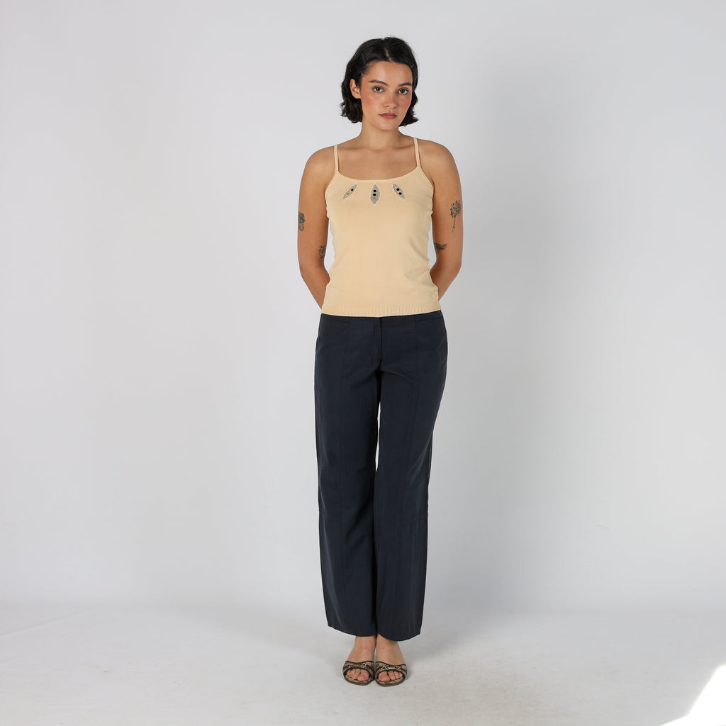 Navy Blue Y2K Street One Woven Trousers (S)