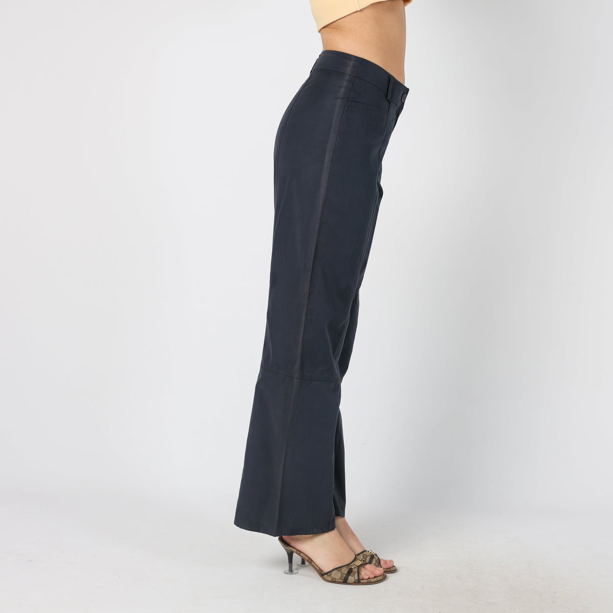 Navy Blue Y2K Street One Woven Trousers (S)