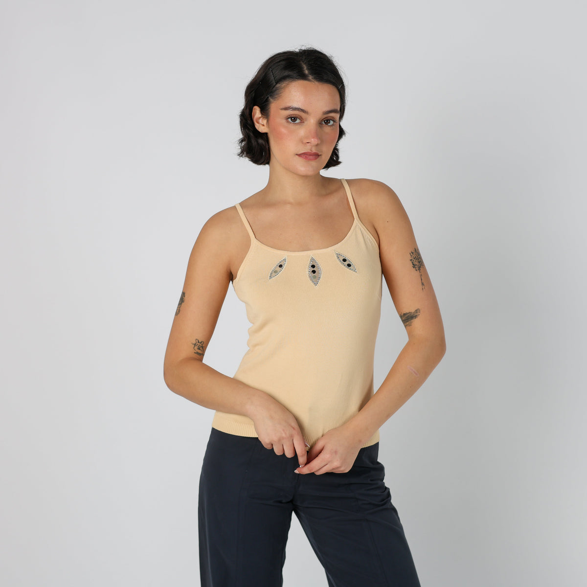 Beige Y2K Evis Cami (XS)