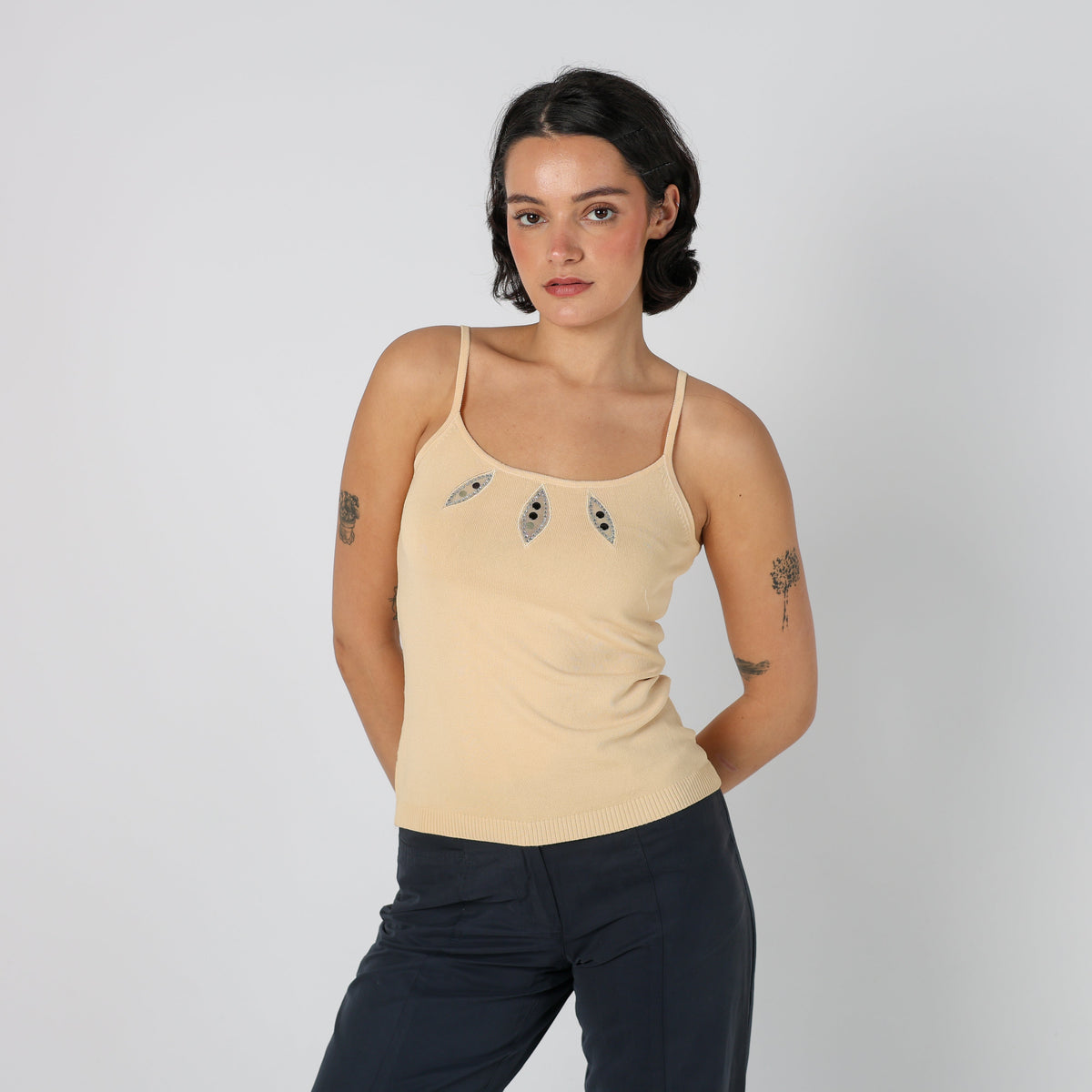 Beige Y2K Evis Cami (XS)