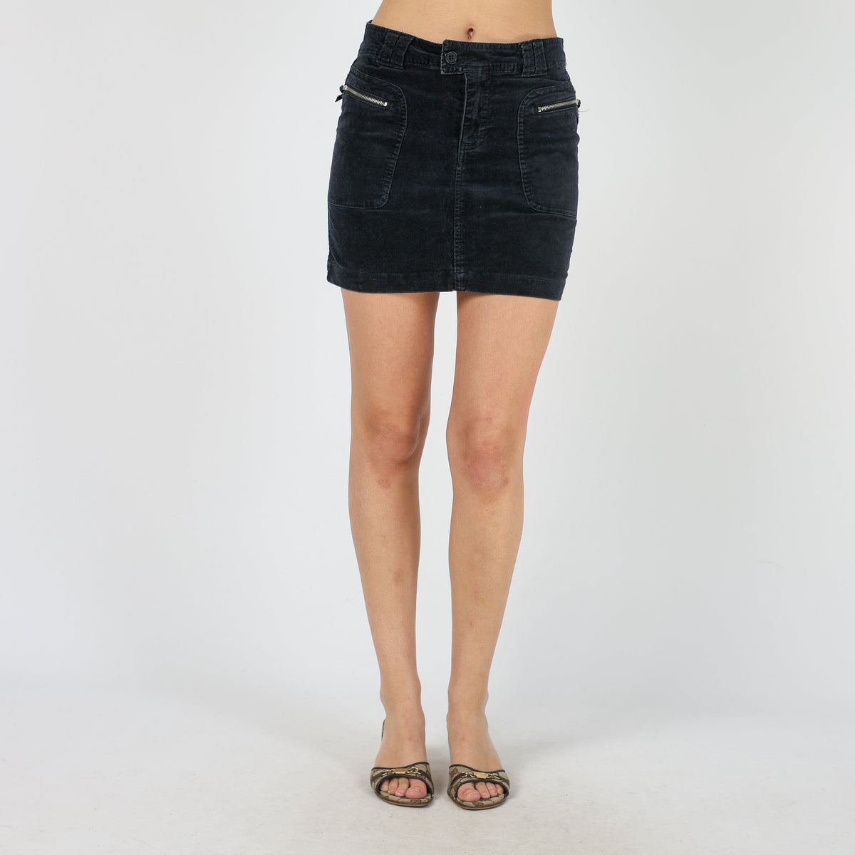 Black Y2K Esisto Woven Mini Skirt (XS)