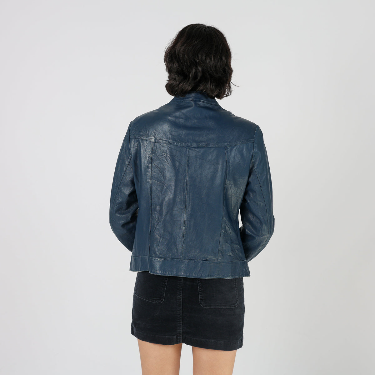 Navy Blue Y2K Kocca Leather Trousers (S)