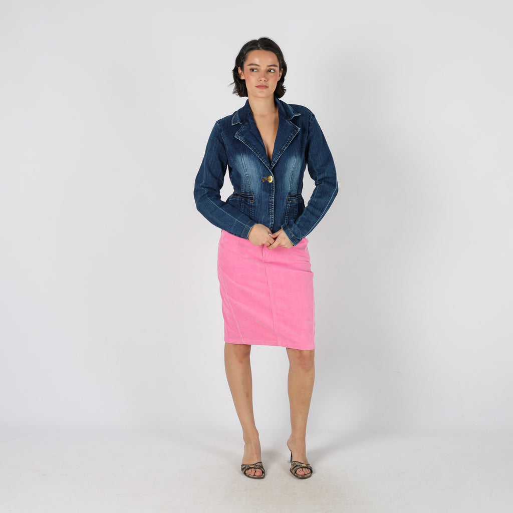 Pink Y2K Cord Skirt (S)
