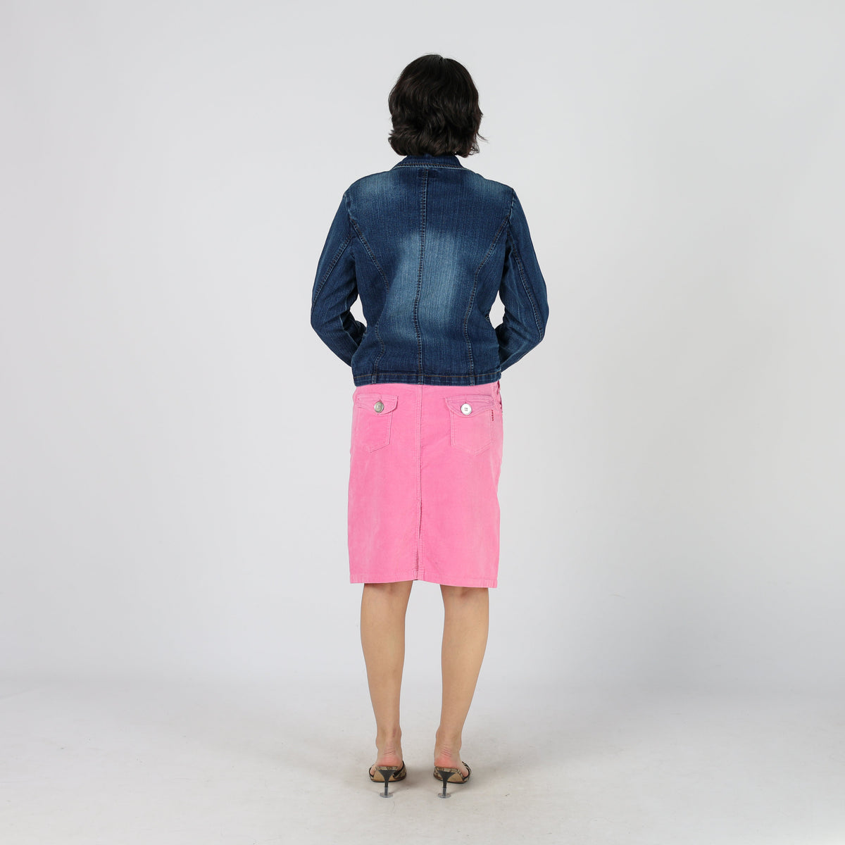Pink Y2K Cord Skirt (S)
