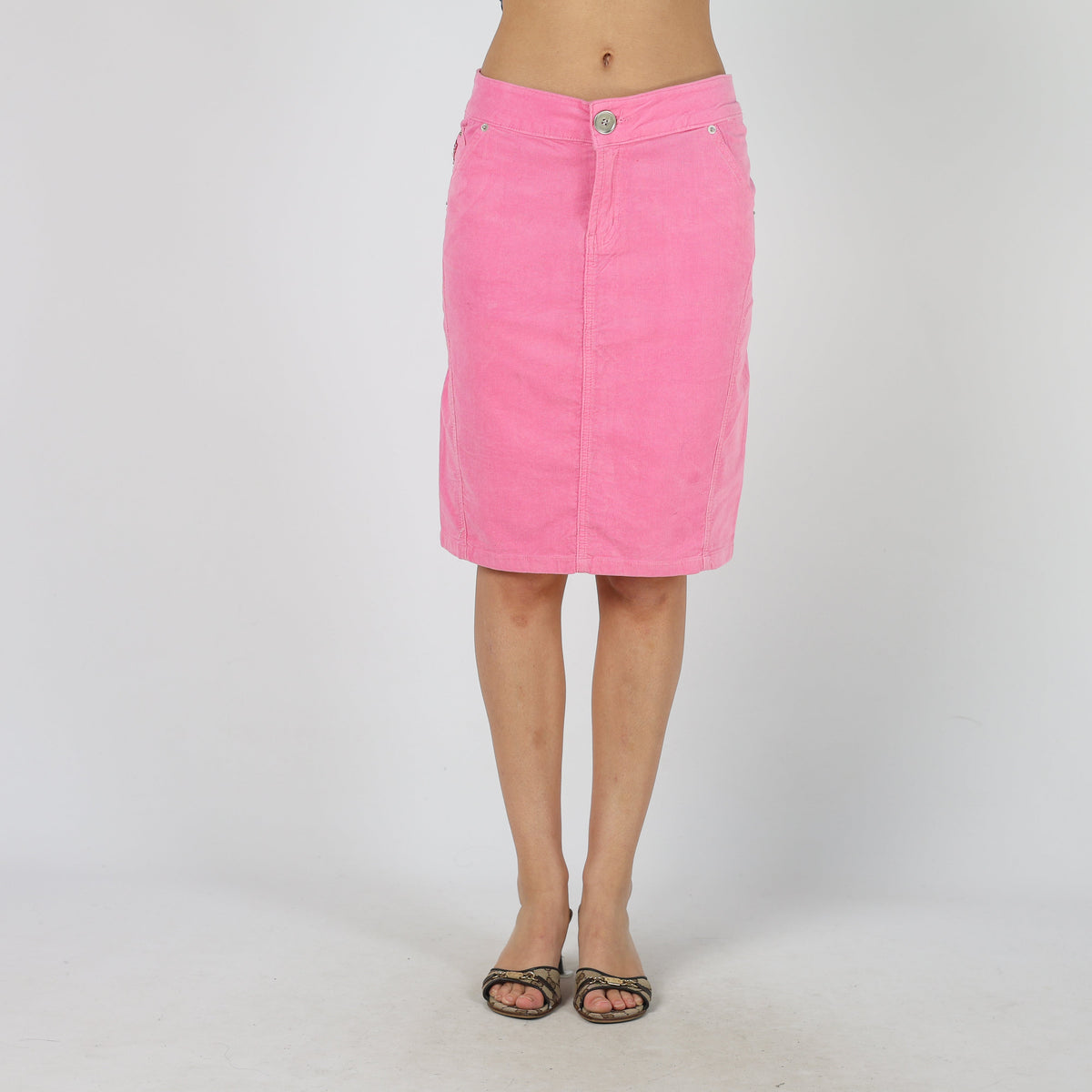 Pink Y2K Cord Skirt (S)