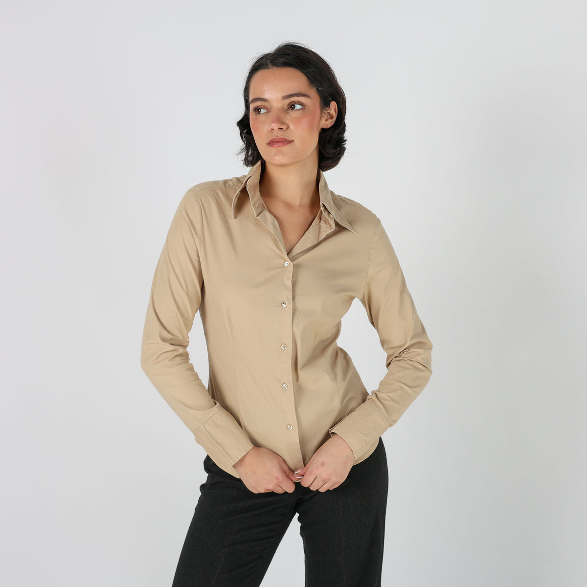 Beige Y2K Shirt (S)