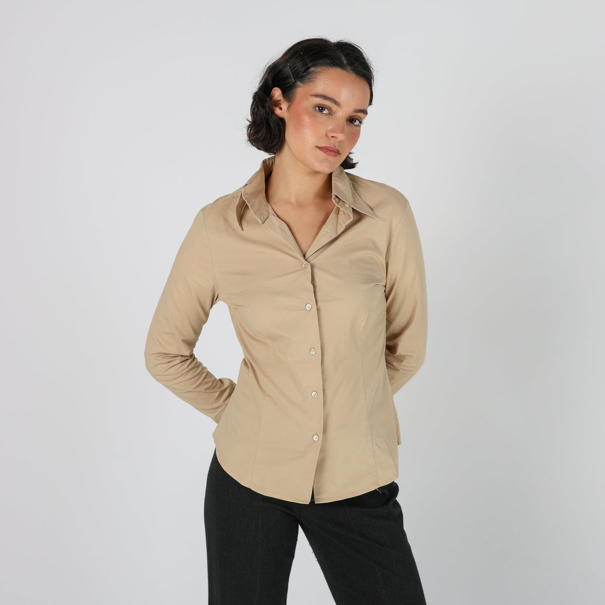 Beige Y2K Shirt (S)