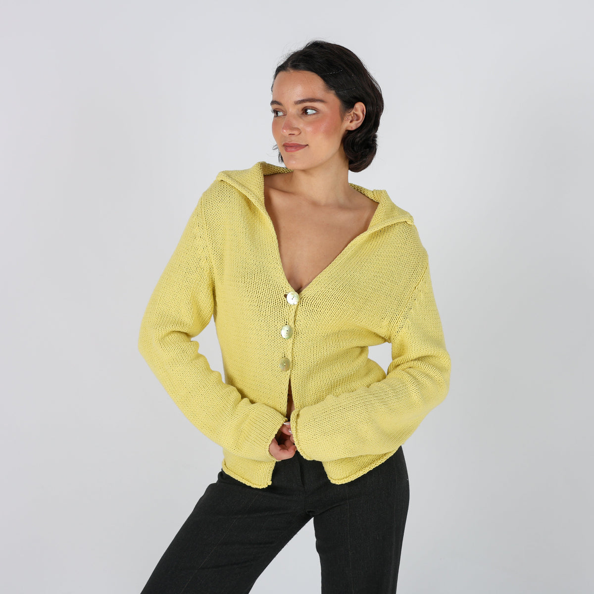 Yellow Y2K Stefanel Knitted Jumper (S)