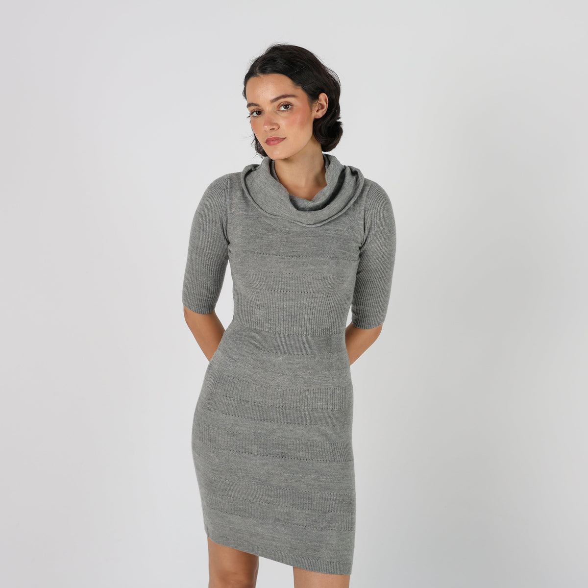 Grey Y2K Massimo Rebecchi Knitted Mini Dress (S)