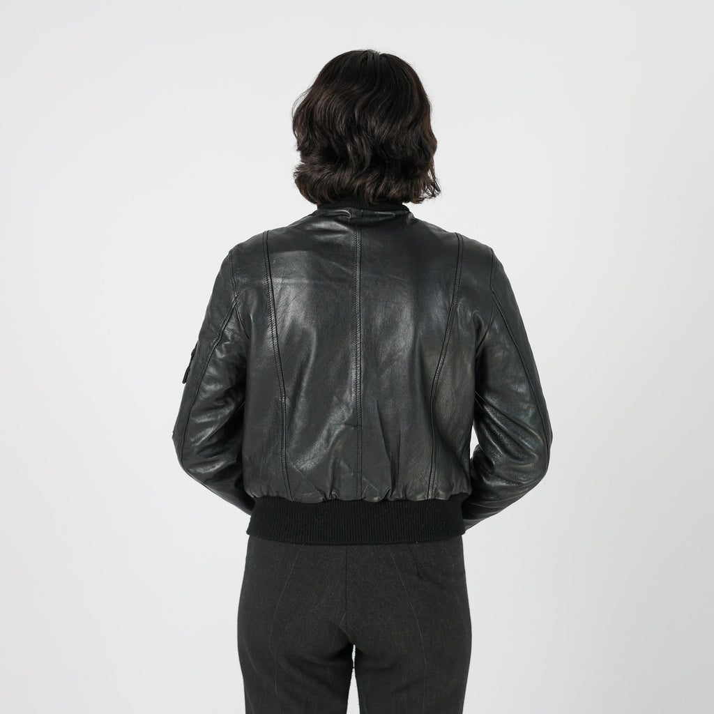 Black Y2K Vera Pelle Leather Jacket (S)