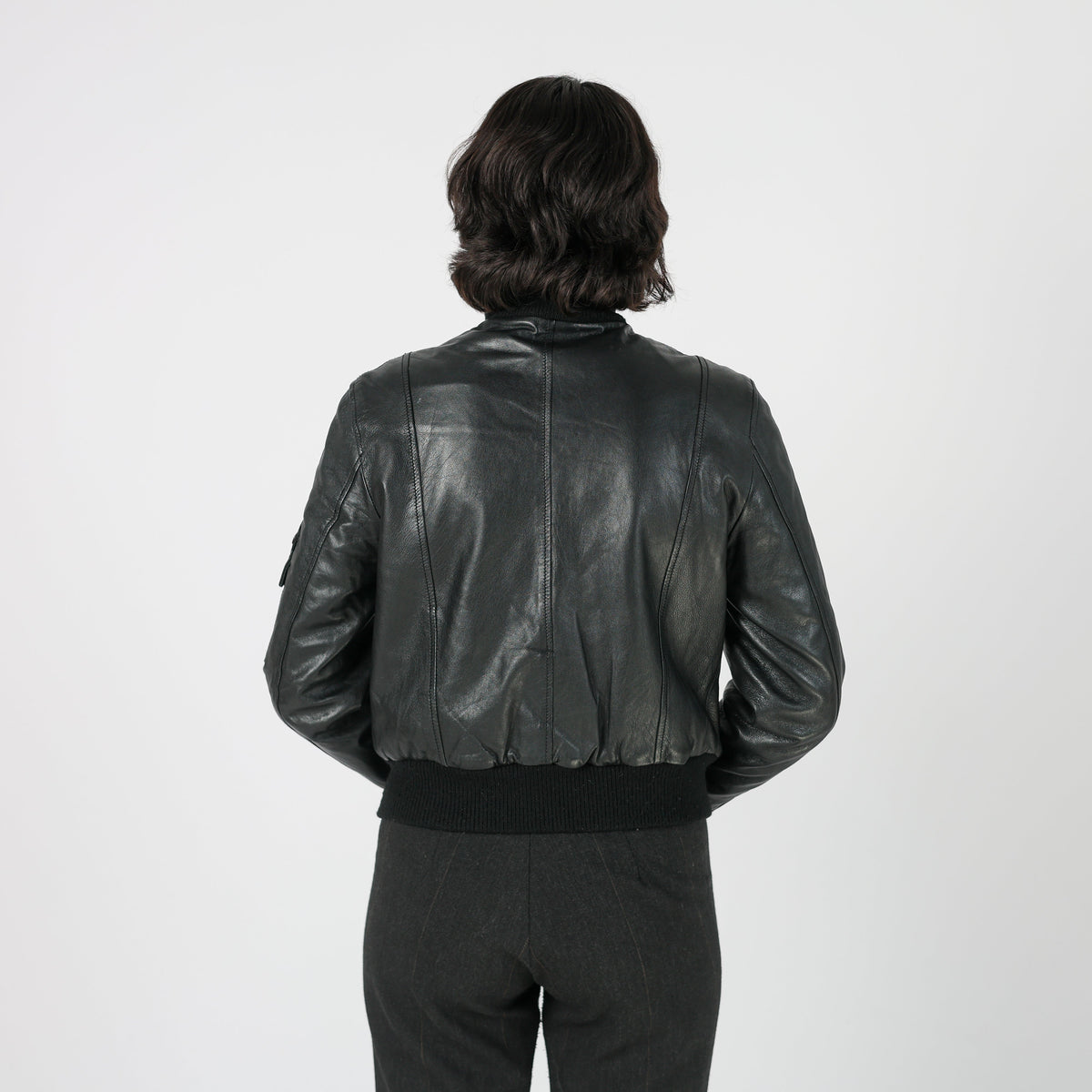 Black Y2K Vera Pelle Leather Jacket (S)