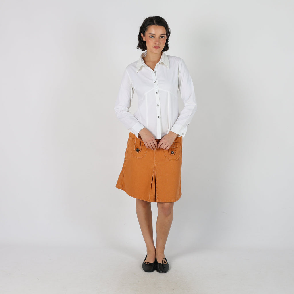 Orange Y2K Alcott Denim Midi Skirt (S)