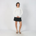 Charcoal Grey Y2K Made in Italy Woven Mini Skirt Wool (S)