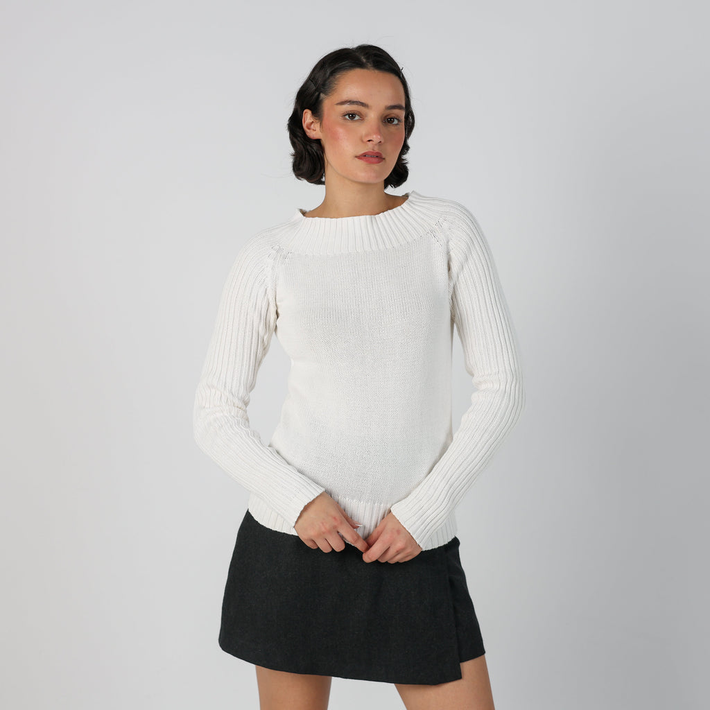 White Y2K Terranova Knitted Jumper (S)