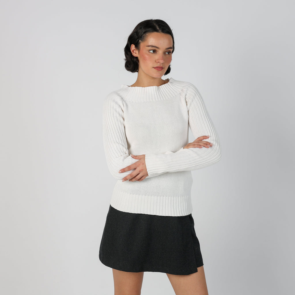 White Y2K Terranova Knitted Jumper (S)