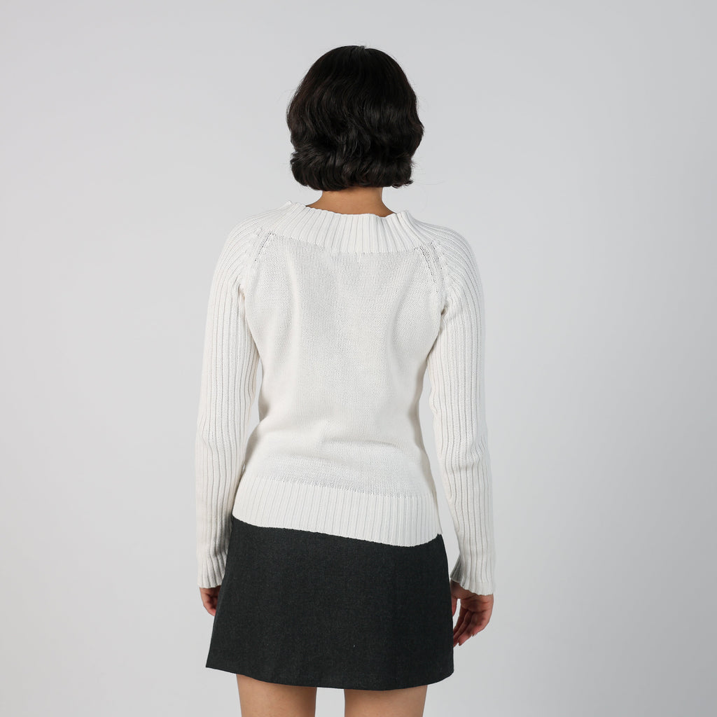 White Y2K Terranova Knitted Jumper (S)