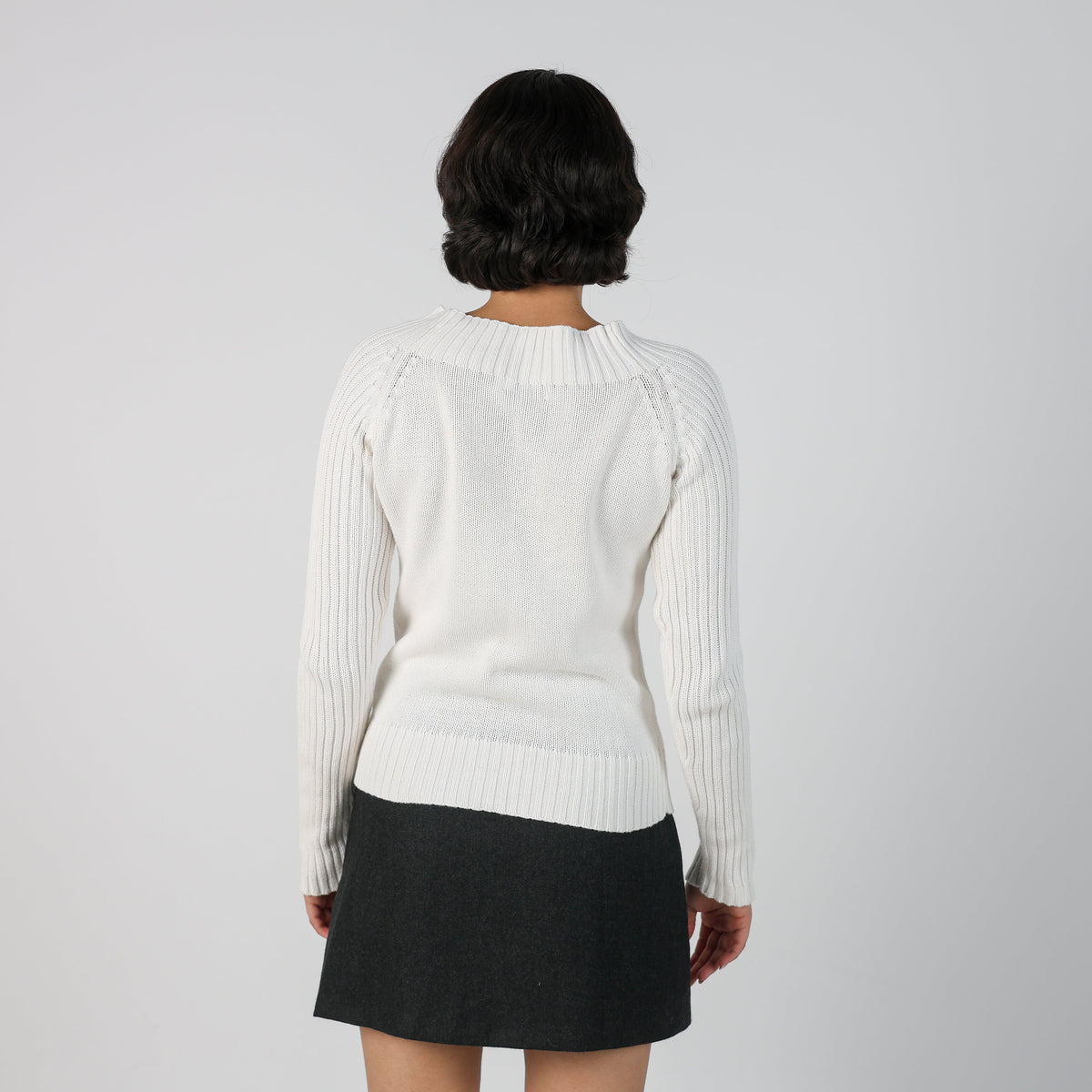 White Y2K Terranova Knitted Jumper (S)