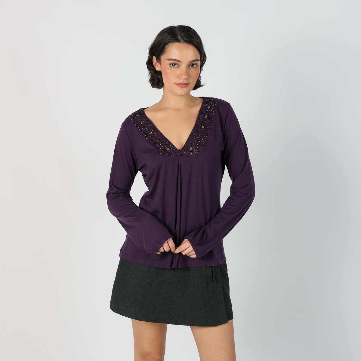Purple Y2K Long Sleeve Top (M)