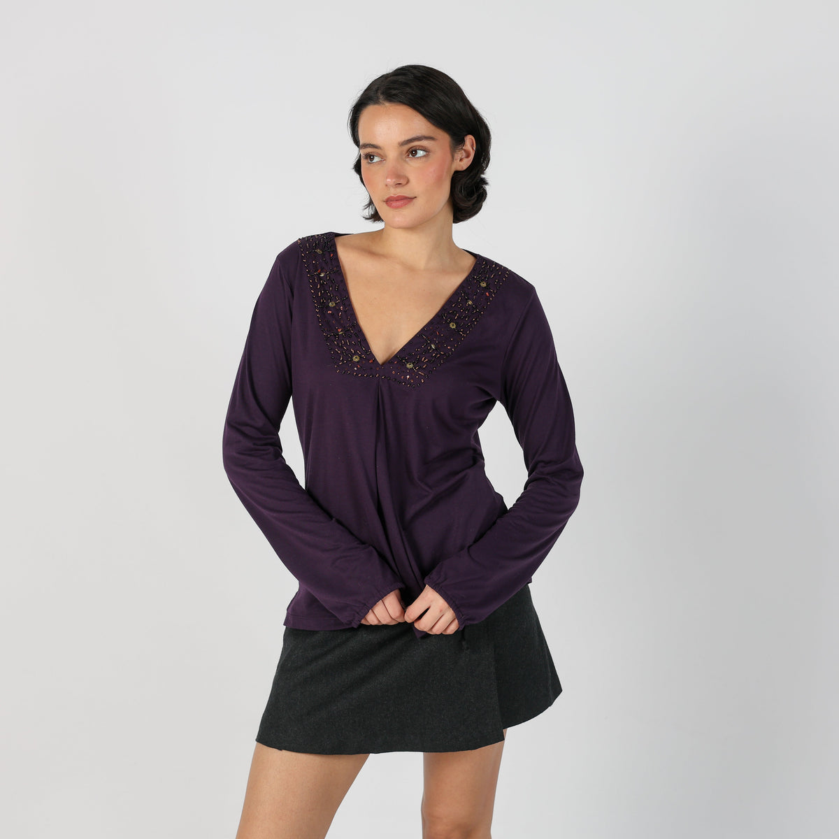 Purple Y2K Long Sleeve Top (M)