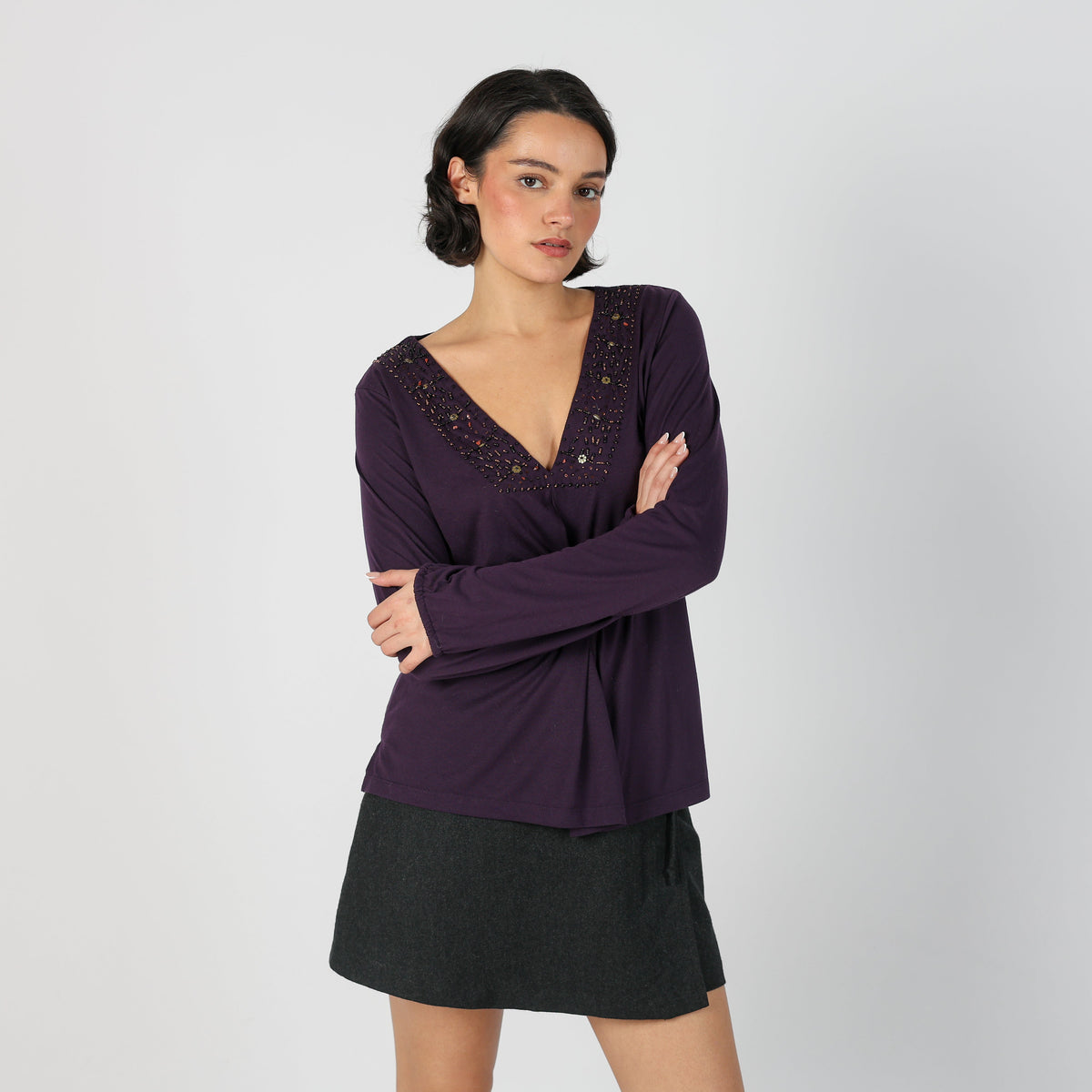 Purple Y2K Long Sleeve Top (M)