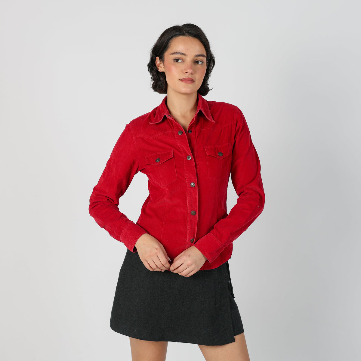 Red Y2K Freesoul Shirt Corduroy (S)