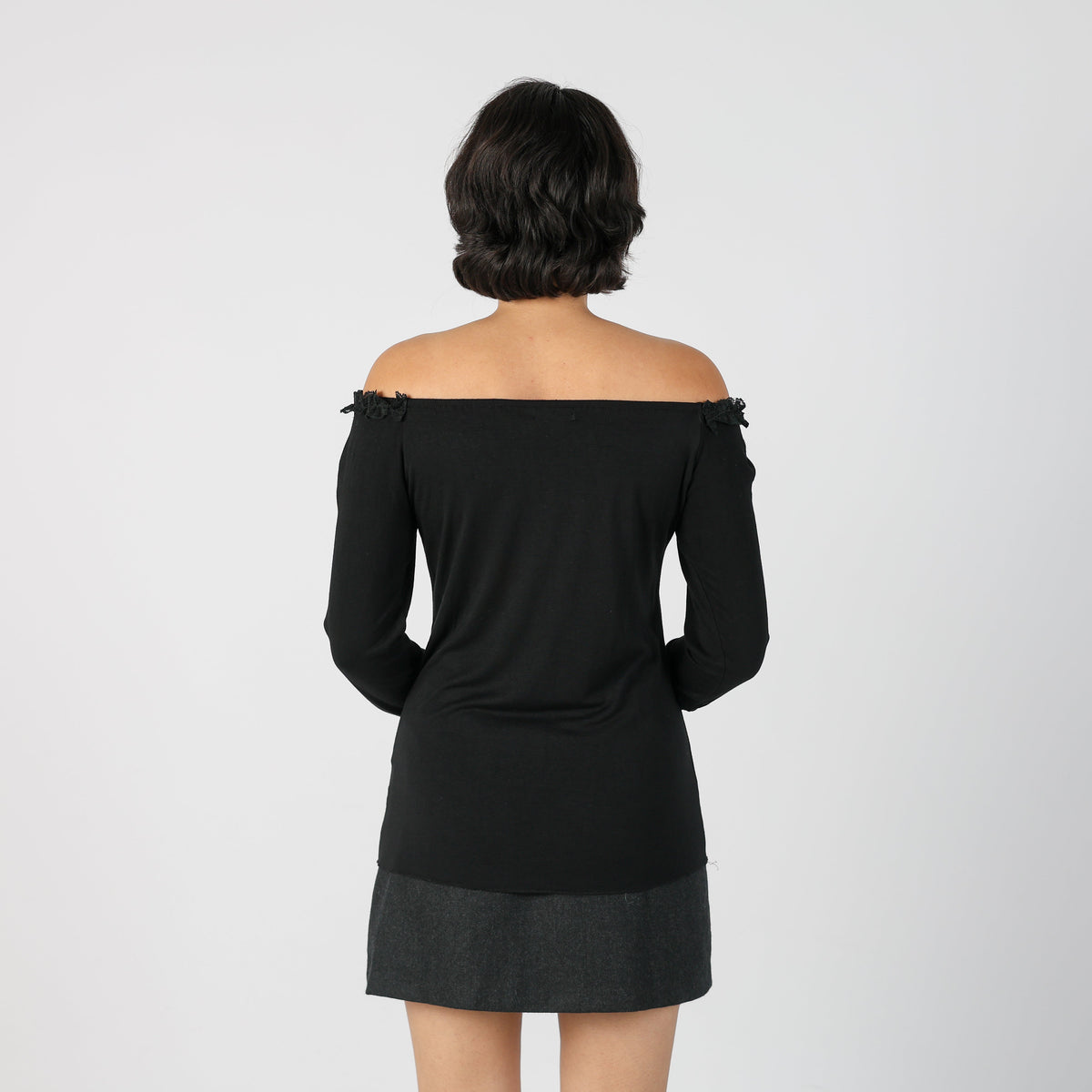 Black Y2K Long Sleeve Top (S)