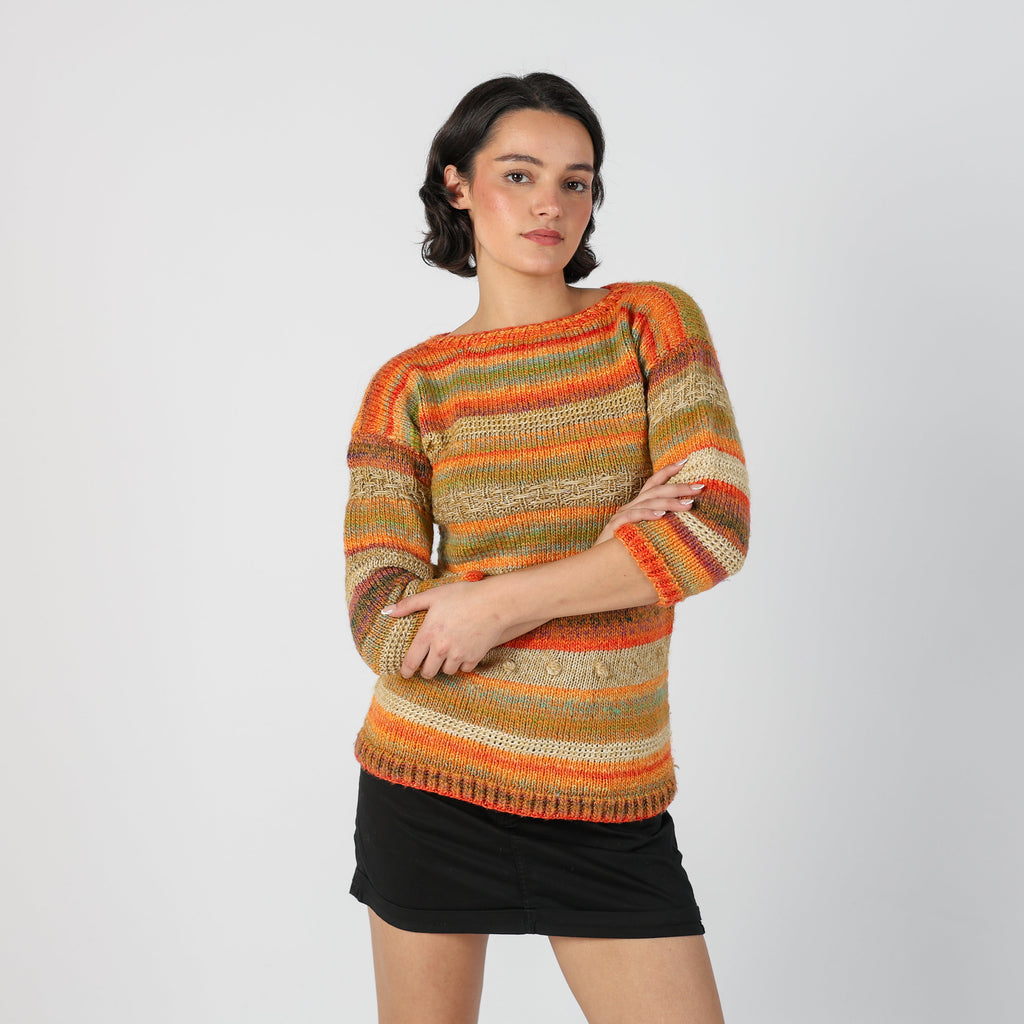 Orange Y2K Knitted Jumper (S)