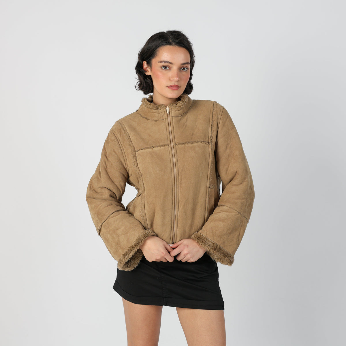 Tan Y2K 17 & co Afghan Coat (M)