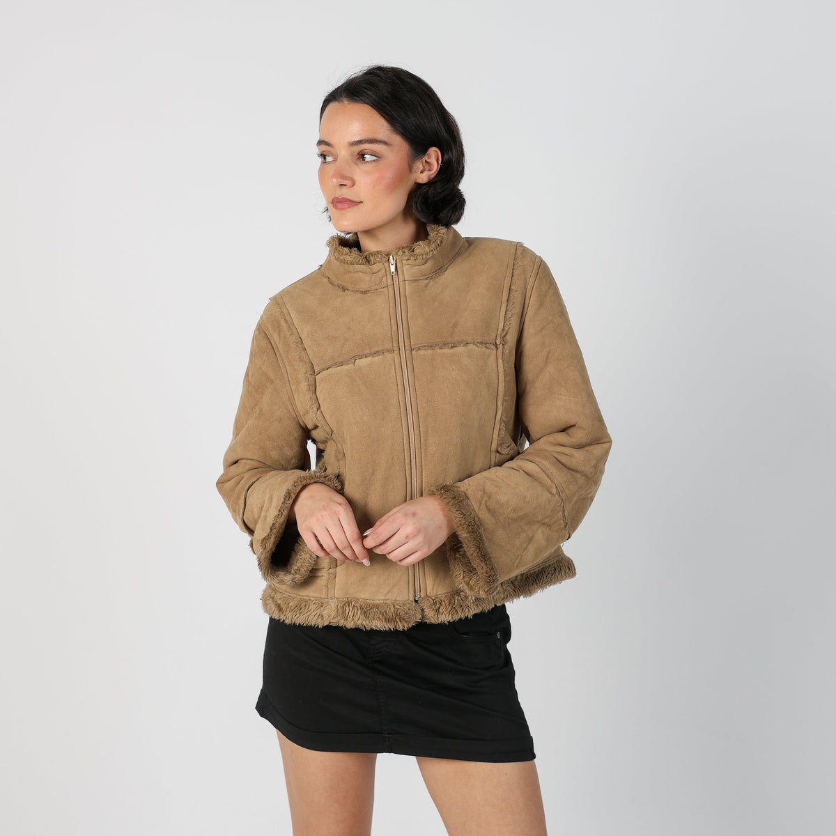Tan Y2K 17 & co Afghan Coat (M)