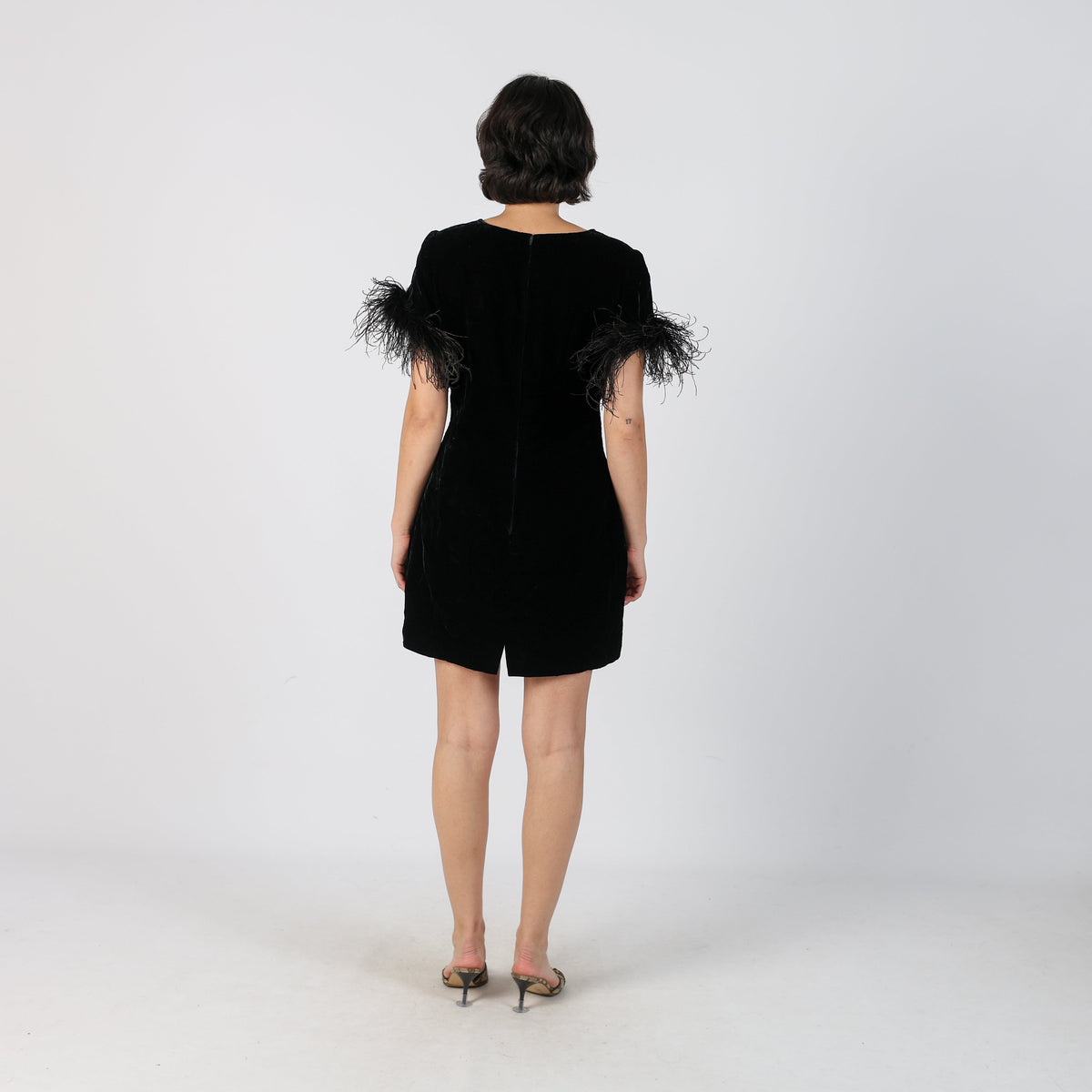 Black Y2K Woven Midi Dress (S)