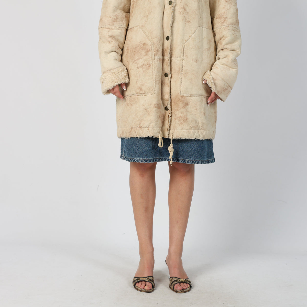 Tan Y2K More&More Afghan Coat (M)