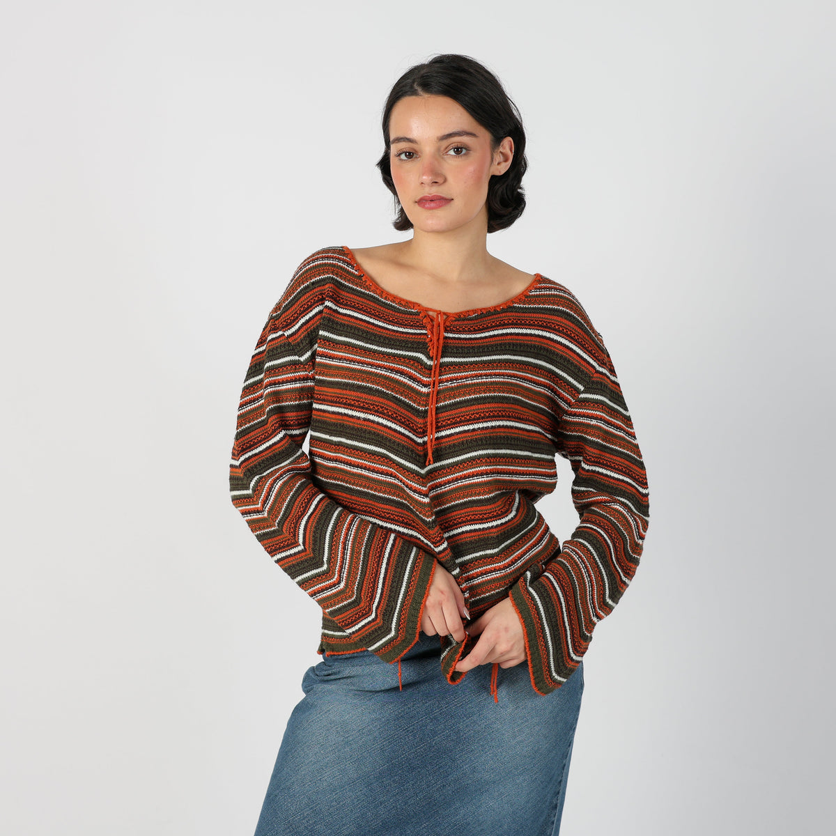Brown Y2K Made in Italy Knitted Jumper (M)