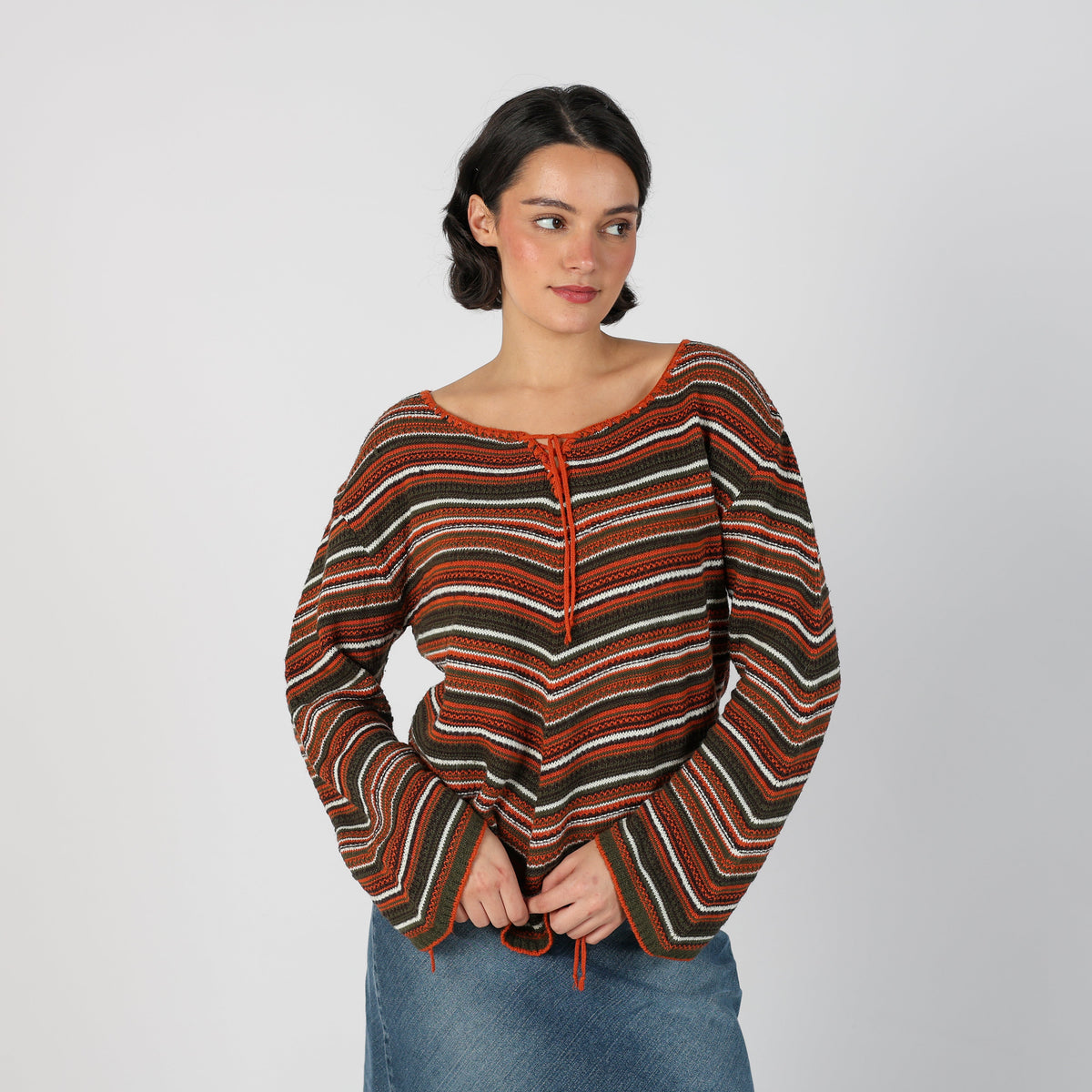 Brown Y2K Made in Italy Knitted Jumper (M)