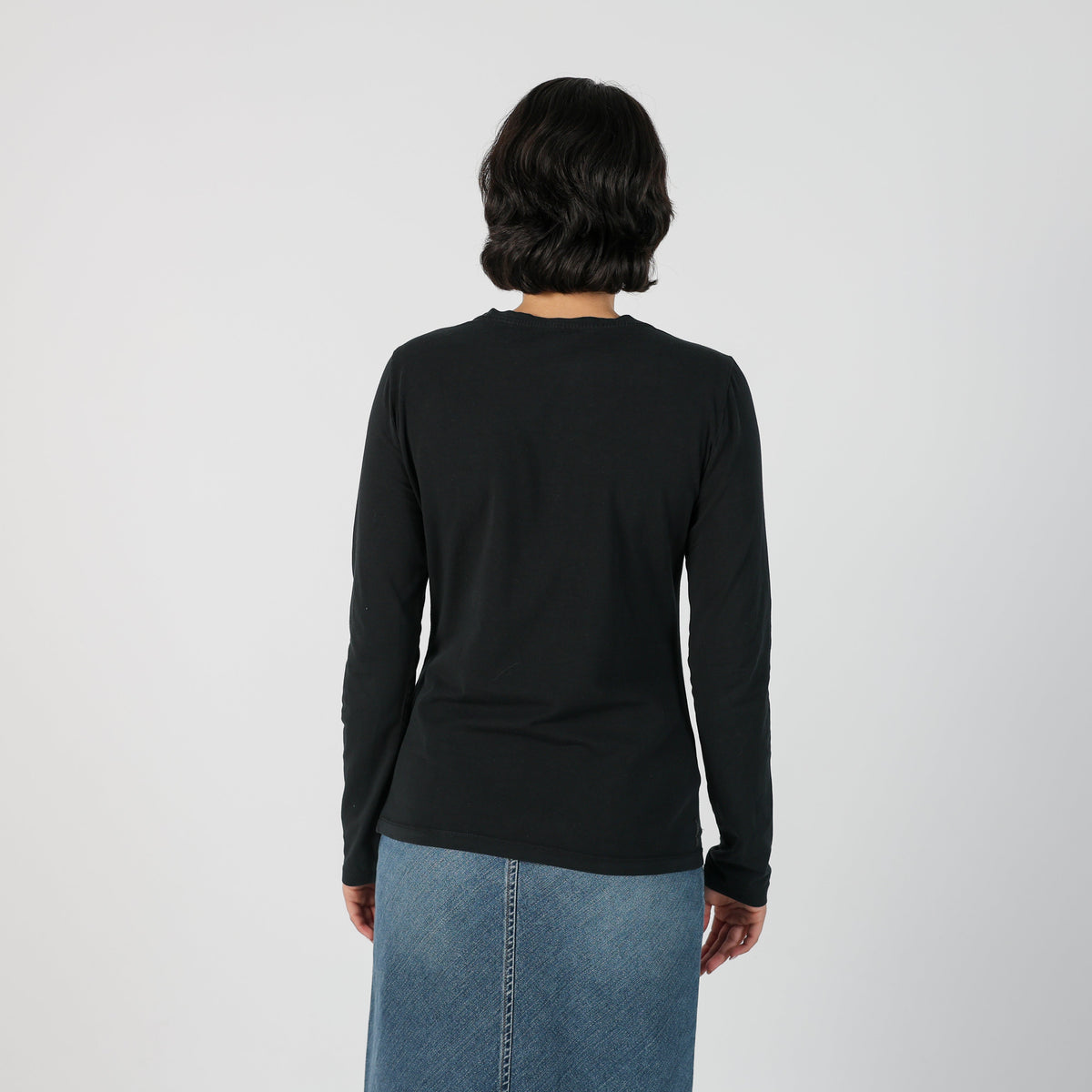 Black Y2K Armani Jeans Long Sleeve Top Don't Stop Love (S)