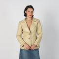 Cream 90s Leather Jacket (S)