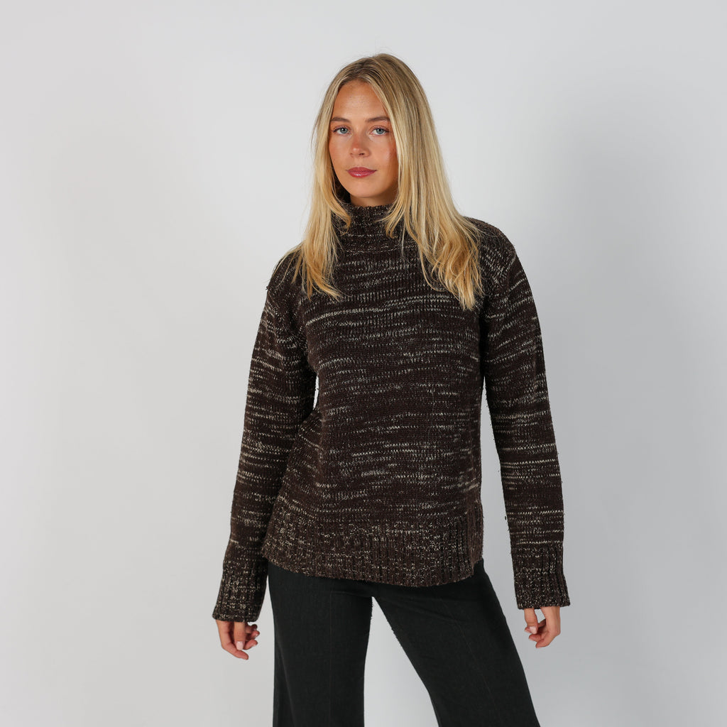 Brown Y2K H-Star Knitted Jumper (L)