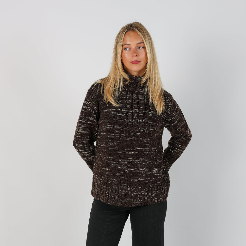 Brown Y2K H-Star Knitted Jumper (L)