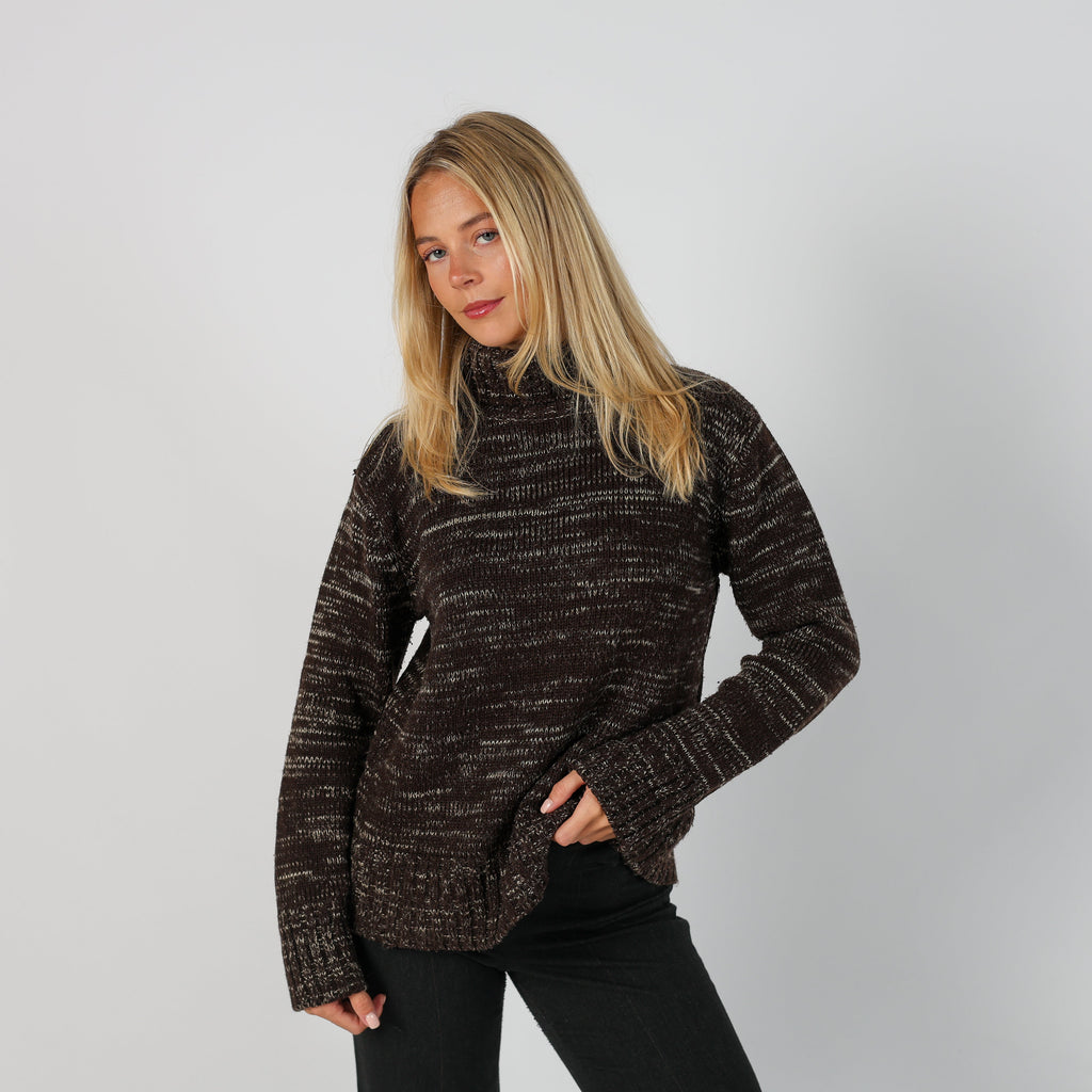 Brown Y2K H-Star Knitted Jumper (L)