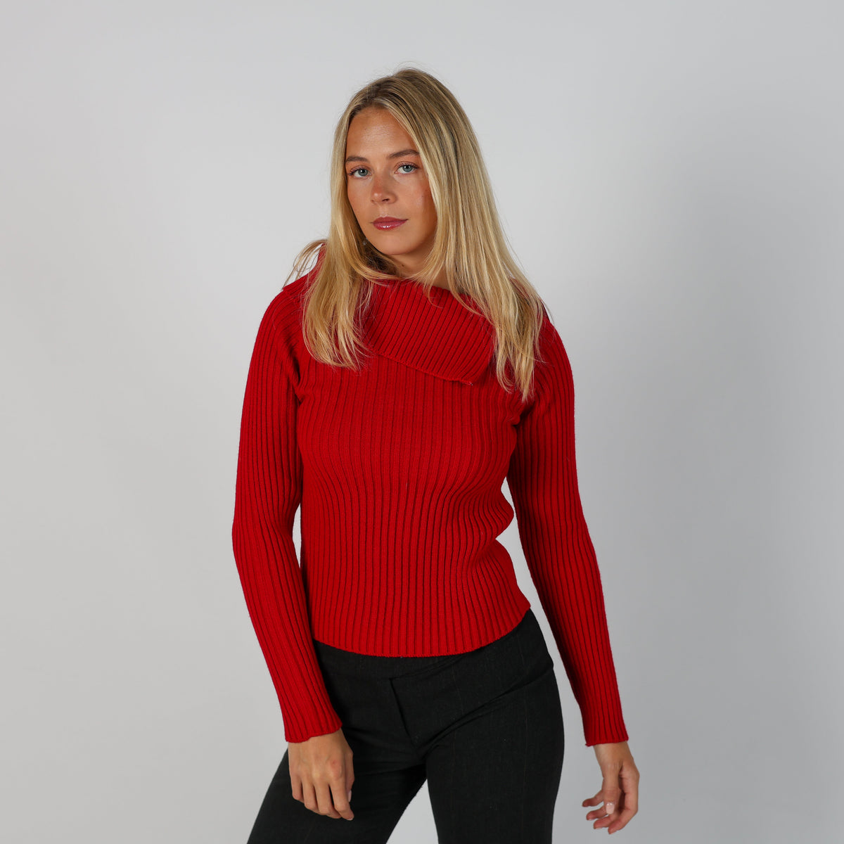 Red Y2K Made in Italy Knitted Jumper (S)