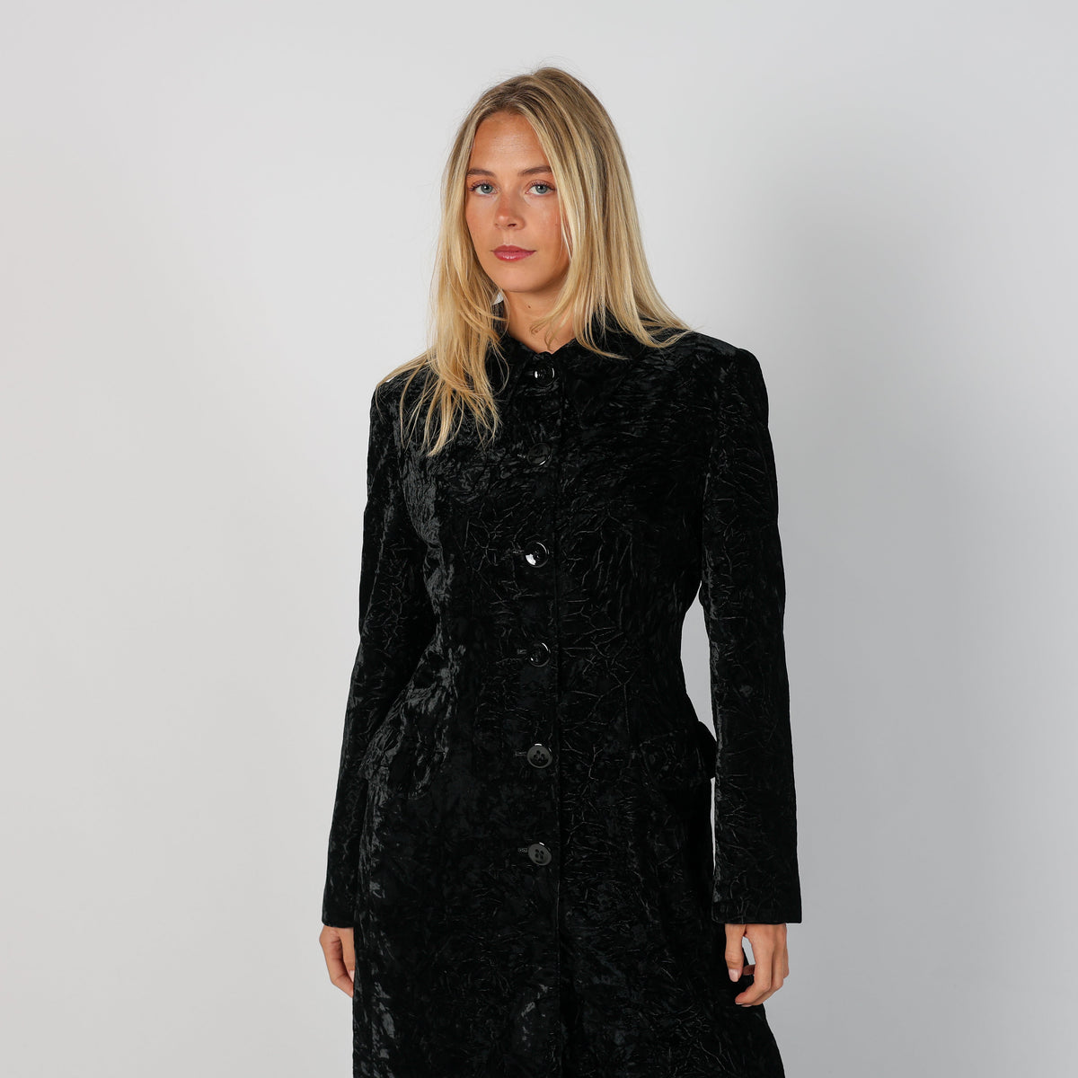 Black Y2K Fabio Ferretti Coat Velvet (M)
