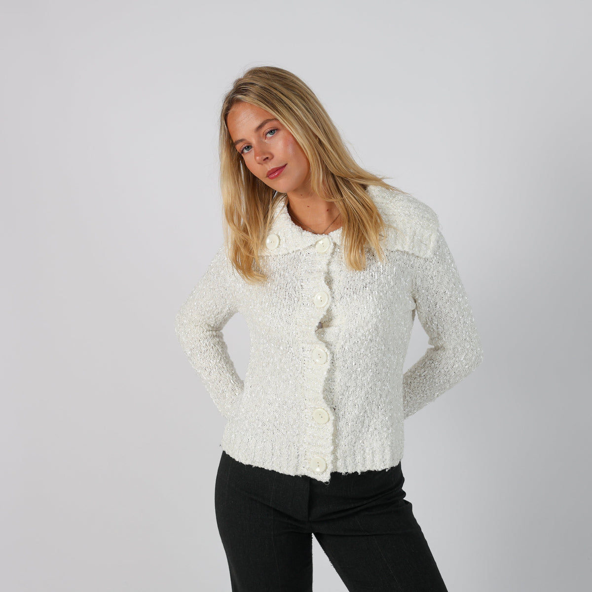 Ivory Y2K M. Maggio Cardigan (S)