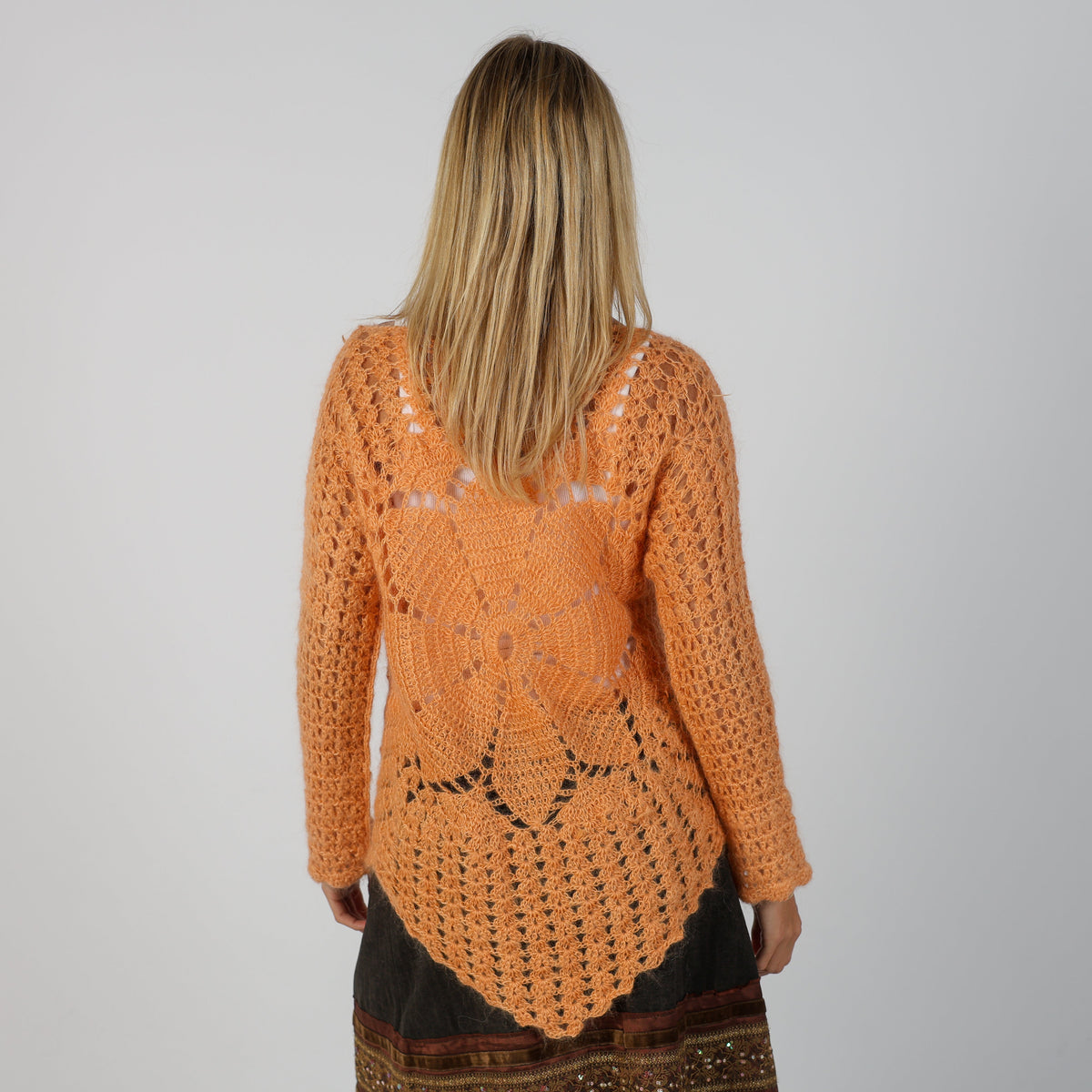 Orange Y2K Knitted Jumper (M)